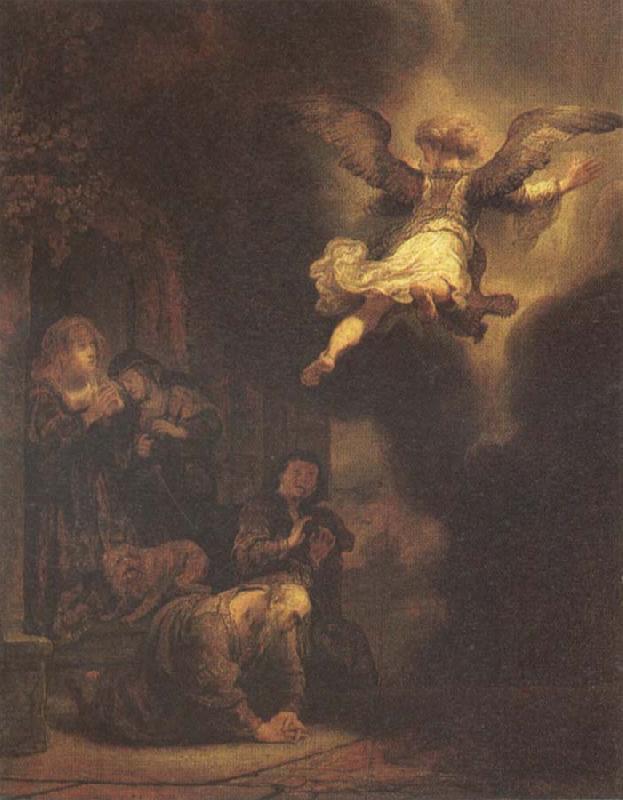 REMBRANDT Harmenszoon van Rijn The Angel Leaving Tobias and His Family oil painting image